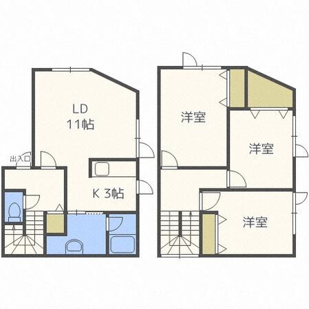 シエル北野の物件間取画像